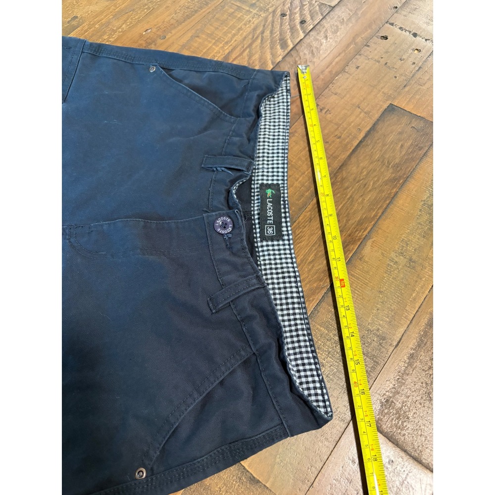 Lacoste Mens Navy Blue Cotton Cargo Shorts Size 36 Vintage Utility Pockets - Picture 14 of 16